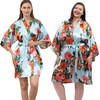 Albornoz Kimono de seda floral Peony para dama de honor,
