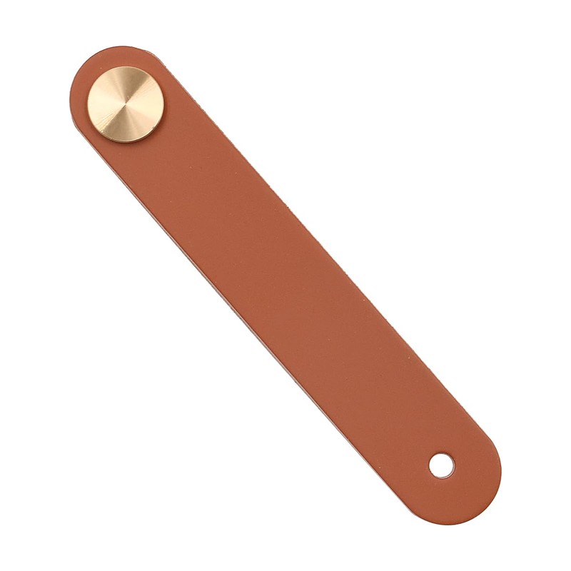 ZONADAH Set of 4 Leather Drawer Pulls, 64x25mm Leather Handles,