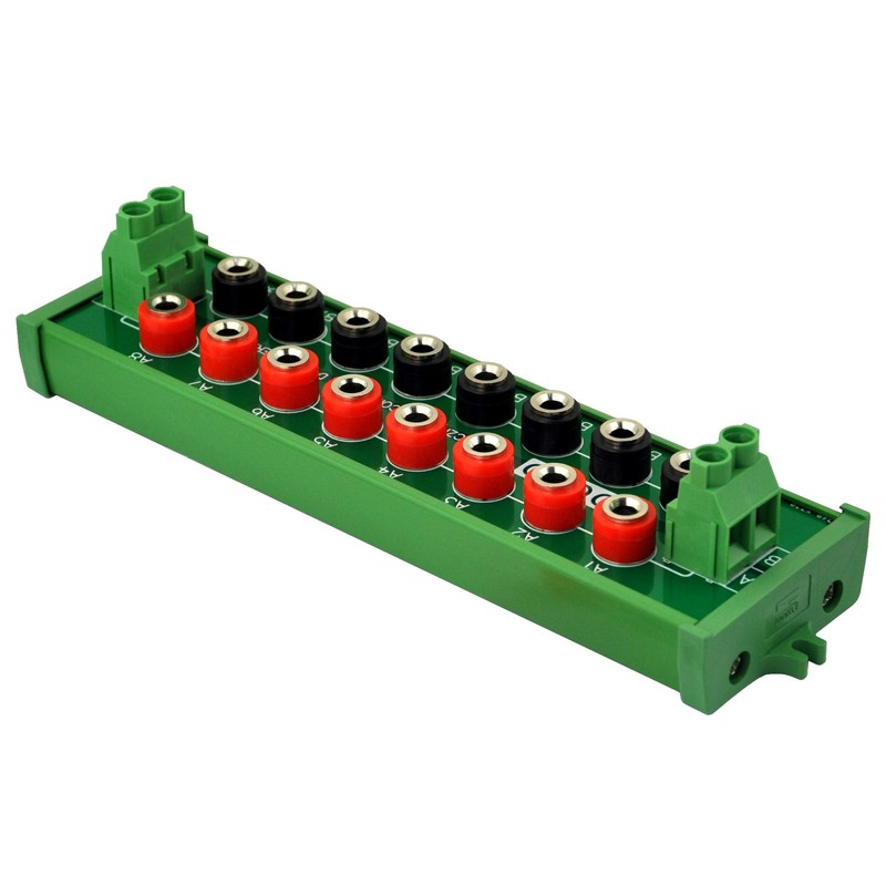 Screw Mount 2 x 8 Position Banana Jack Distribution Module,