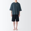 MUJI Men's Loungewear Set, Sweatshirt, Short Sleeve, Loungewear Set, navy