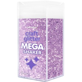 Hemway Bulk Glitter 425g / 15oz MEGA Craft Shaker Glitter for Nails, Resin, Tumblers, Arts, Crafts, Painting, Festival, Cosmetic, Body - Extra Chunky (1/24" 0.040" 1mm) - Lavender Purple