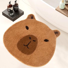 Yamepuia Badezimmerteppich - Capybara Badezimmer Teppiche,Capybara Badematte Mit Rutschhemmender RüCkseite,Badematte Weich Absorbierende rutschfest Waschbar Badteppich 50 X 56 cm