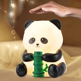 Midhaad Rechargeable Cute Panda Night Light for Kids Room with Timer, Dimmable Animal Silicone Touch Bedside Lamp for Bedroom, Kids Sleeping, Breastfeeding, Girls/Boys/Toddler/Nursery Christmas Gifts