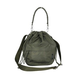 JOKnet Mail-bin SOBIA Cord Knitting 2-Way Drawstring Shoulder Bag, Women's, Crossbody Handbag, Bucket Shape, Handbag, Khaki