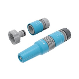 Cellfast Adjustable Hose Nozzle Set IDEAL 1/2"-5/8", Includes 2 Quick Tap Connector, Non-Gradual Water Stream Regulation, 50-705, Blue, 1/2”