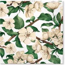 Keep Unique 20-ct 13x13 Fruits Paper Luncheon Decoupage Napkins, 3-Ply Servilletas Cocktail Napkin for Art, Dinner and Party, Disposable Napkins Decor (Apple Flowers, Pack of 3)