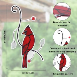 Stained Glass Suncatcher Birds Stained Suncatcher Birds Stained Glass Window Hanging Suncatchers, Hangings Sun Catcher Ornament for Garden Home Indoor Outdoor Hanging Decor