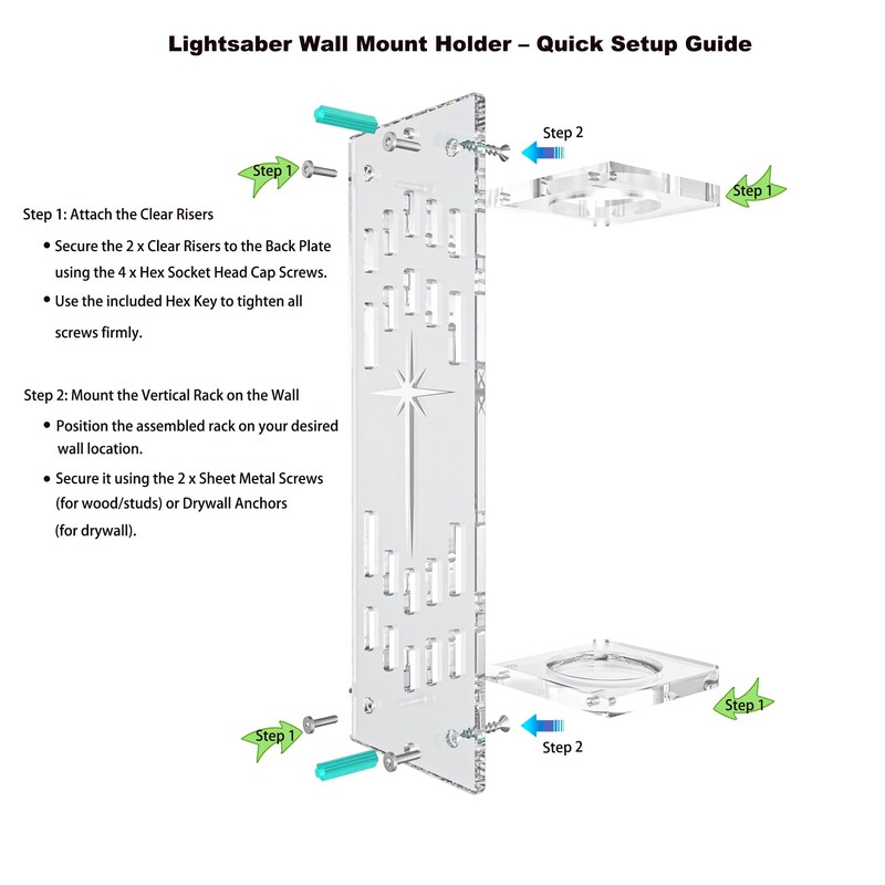 Light Saber Wall Mount Holder, Acrylic Saber Sword Stand Display,