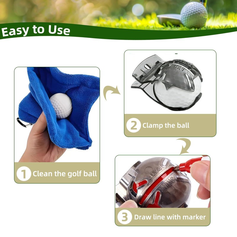 HIFQUI Precision Golf Ball Marker with Carry Case, 2 Golf