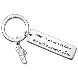QMVMV Inspirational Runners Gifts Marathon Runner Keyring Gift for Fitness Gym Men Women Running Lovers Gifts Runner Training Gift Exercise Encouragement Gift