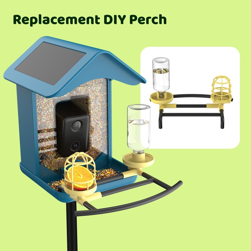 BIRDLEGEND Replacement Perch with Suet Ball Feeder and Water Feeder,