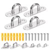Glarks 20pcs M5 Stainless Steel Pad Eye Plate Hook Kit,