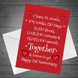 Funny 2nd Anniversary Card Husband Wife Boyfriend Girlfriend Card For Him Her
