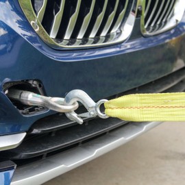 HFS(R) 2" X 30', 4.5 Ton 2 Inch X 30 Ft. Polyester Tow Strap Rope 2 Hooks 10,000lb Towing Recovery