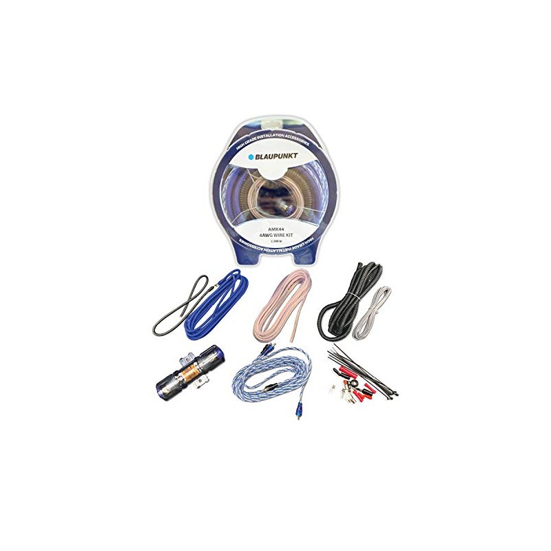 Blaupunkt AMK44 Car Audio Amplifier 4 Gauge Wiring Kit Blue