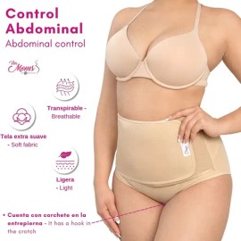 For Moms Panty Faja Postparto Nude Alta Compresión Ajustable Talla S