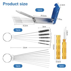 HonGien Vergaser-Reinigungsset Reinigungs-Set für Vergaser zum Entfernen von Schmutzablagerungen Kohlenstoff-Schmutzstrahl 13 Reinigungsdrähte10 Reinigungsnadeln 5 Nylonbürsten 1 scharfer