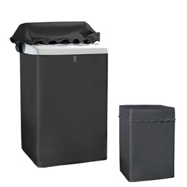 Wheel portable Washing Machine Cover ，Top Load Washer Dryer Cover，Washer Dryer Dustproof Waterproof Protection Case Cover Washing Appliance Protector (S-21D20W33H)
