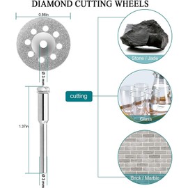 32-Piece Circular Saw Blade Set, Cutting Wheels Rotary Tools, HSS Cutting Disc with 1/8 Inch Connecting Rod, Suitable for Rotary Tools for Wood, Plastic, Stone and Metal