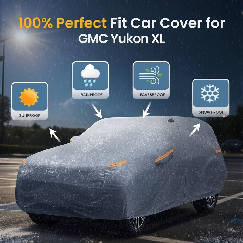 Large SUV Car Cover for GMC Yukon XL (2000-2026) 100%