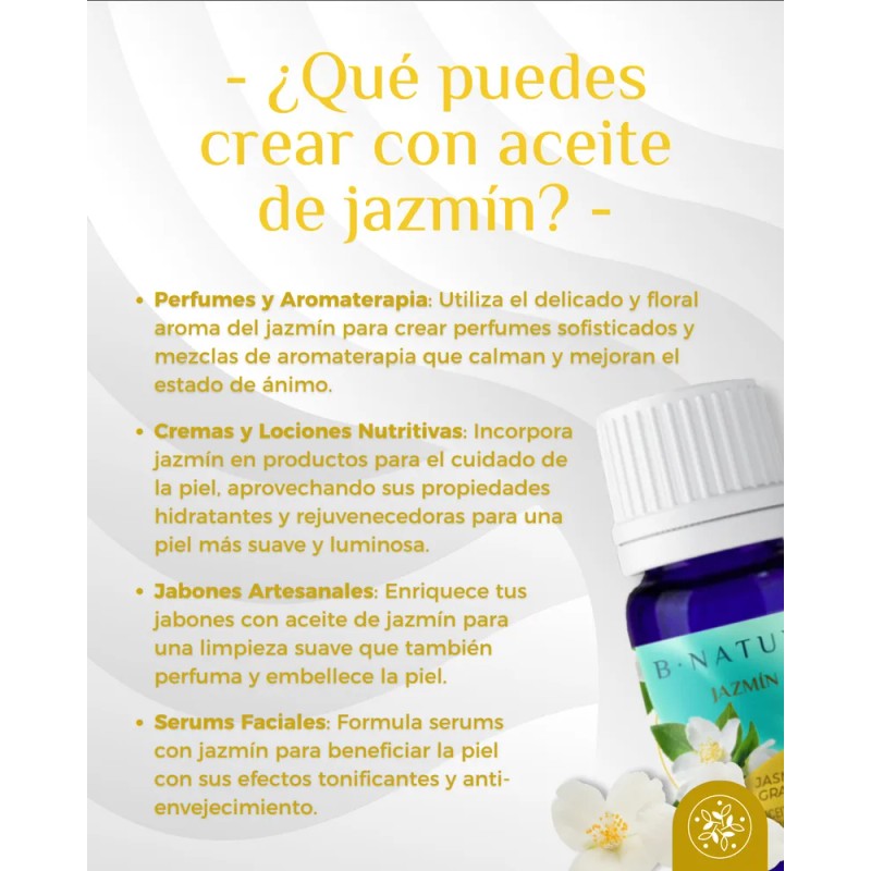 Aceite Esencial Jazmín 10 Ml Bnature Puro 100% Natural