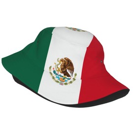 Cute Mexico Flag Bucket Hat Wide Brim Protection Sun Hat Fishing Hiking Travel Outdoor Flag Hats for Men Women