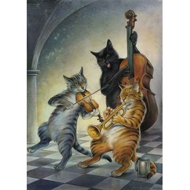 'Post Card A6 1247 "Music of 6 [Artists: Reinhard Michl; Fantastik; Cat; Birthday