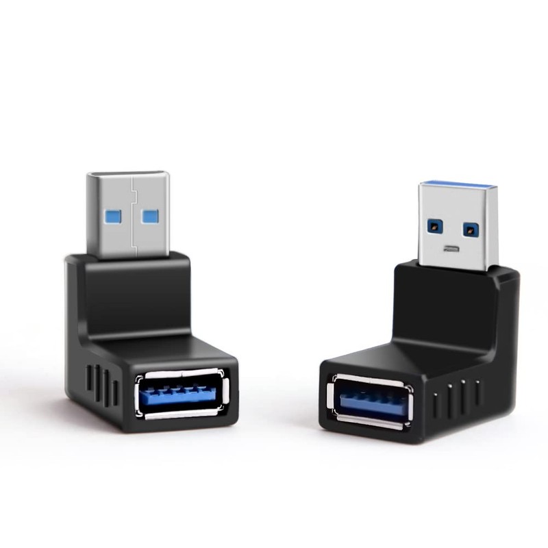 Oxsubor USB 3.0 Adapter 90 Degree Male to Female Combo