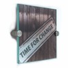 Stainless Steel Door Sign – Glass for Office 150 x