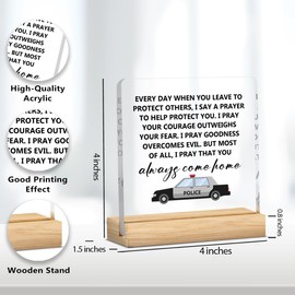 Police Academy Graduation Gifts for Men Women Him Her Police Officer Gifts Congrats Grad Sign for Police Student Police Academy Graduation Clear Acrylic Decorations Sign for Home Office 4 X 4 Inch