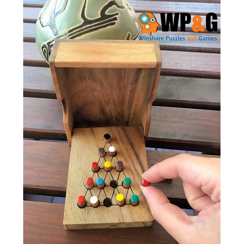 Last Fighter Tricky Triangle Strategy IQ Puzzle Game Wooden Solitaire