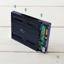 BIGtec Hard Drive Adapter SSD HDD Mounting Frame 2.5 Inch to 3.5 Inch Mobile Frame PC Computer Holder Rails Mounting Frame Black Metal