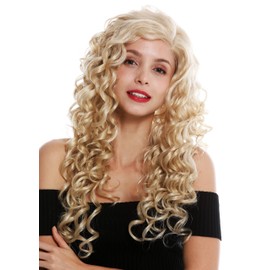 WIG ME UP - VK-17-MF-24BSP613 Women's Wig Lace Front Part Mono Side Parting Very Long Curls Light Blonde Blonde
