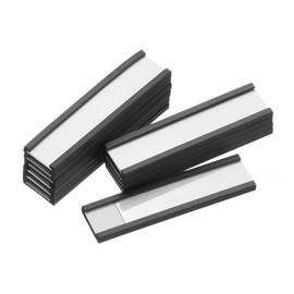 MECCANIXITY Label Holders 2" x 0.5" C Channel Rubber Magnetic for Metal Shelves Organize, Office File Cabinets Pack of 60