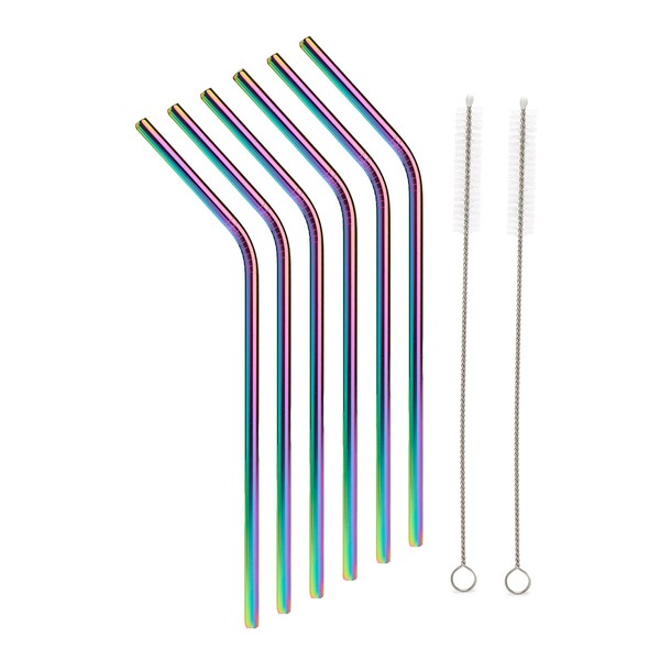 Stainless Steel Straws Iridescence Colors, Fits 30 oz Tumbler, Extra Long Reusable Ecofriendly