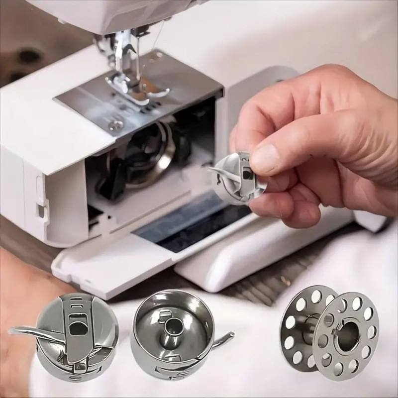 4 PCS Bobbin Cases with 25 Sewing Machine Bobbins with