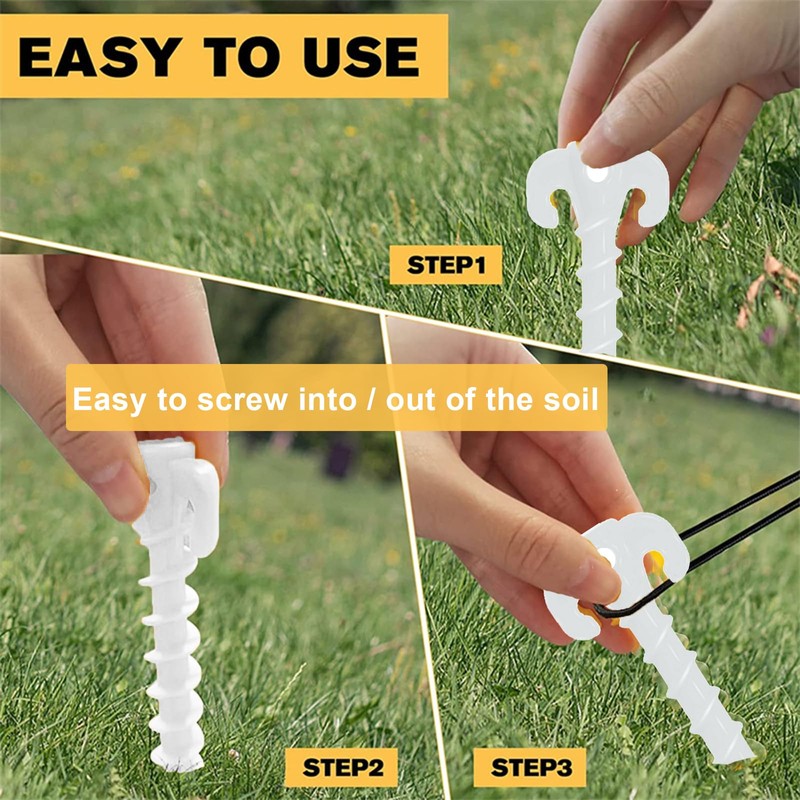 QIANCSJ Pack of 10 Tent Pegs, Tent Pegs, Camping Screws,