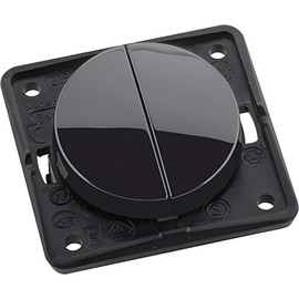 Hager Double Switch – Black Gloss