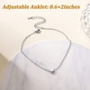 Suplight Stelring Silver Anklet Bracelets for Women, C Letter Initial