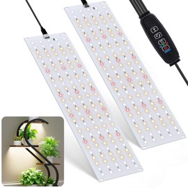 FIVAVA 2 x Plant Lamps, 135 LEDs x 2 x Plant Lamp, LED Full Spectrum, Grow Lamp, Promotes Plant Growth, Plant Light with Timer, 10 Brightness Levels