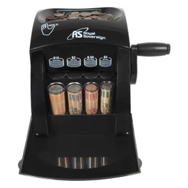 Royal Sovereign 1 Row ECO-Friendly Manual Hand Crank Coin Sorter (QS-1), Single,Black