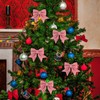 Pack of 12 12 x 15 cm Christmas Bows Pink