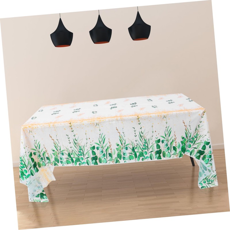 Kisangel Eucalyptus Leaf Table Cover Elegant Dining Table Decoration for