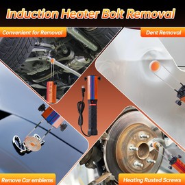 Magnetic Induction Heater Kit, Max 1100w 110v heat induction bolt removal, Handheld Induction Bolt Buster Tool for Rusty Screw Removal with 8 Coils and Storage Box