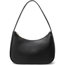 Shoulder Bags for Women, Cute Hobo Tote Handbag Mini Clutch Purse with Zipper Closure - Color: Black