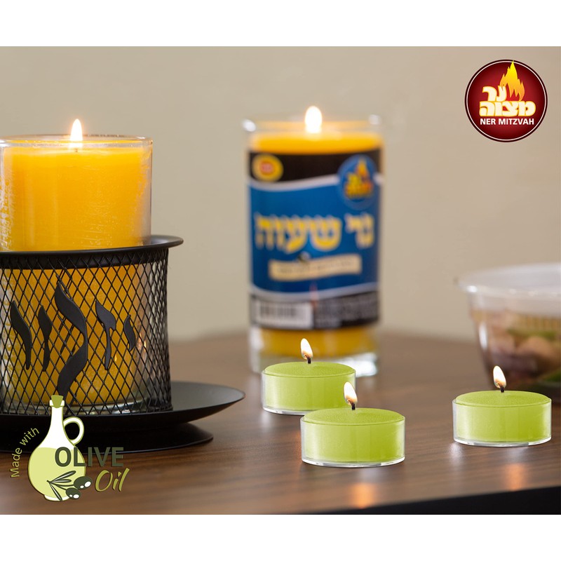 Olive Oil Tea Light Candles - 40 Pack - Clear