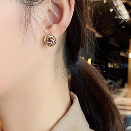 Clip on Earrings for Women Small Gold Plated Clip on Earrings Chunky Flower Hoop Earrings Non Pierced Fake Hoop Earrings Accessories Stuff Charms Jewelry Gifts