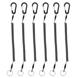 Lix&Rix Coiled Fishing Tools Lanyard Retractable Safty Tethers for Pliers Knife Flashlight Kayak Paddle Leash Keys Rope,6 pcs
