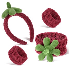 Pack of 4 Spa Face Headband Wrist Wash Bands Set, Elastic Make Up Hair Band, Women's Skincare Hairband, Spa Hair Band for Face Washing, Shower, Yoga, Exercise, Skin Care