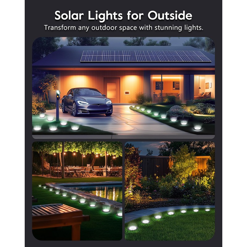 Brightown Solar Lights Outdoor Waterproof, 12 Packs LED In-Ground Solar